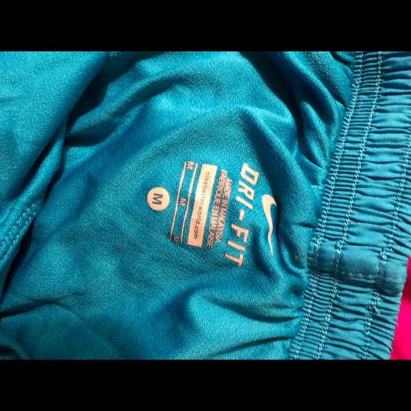 Medium Nike Shorts, gently used, purple and teal - Picture 3 of 3